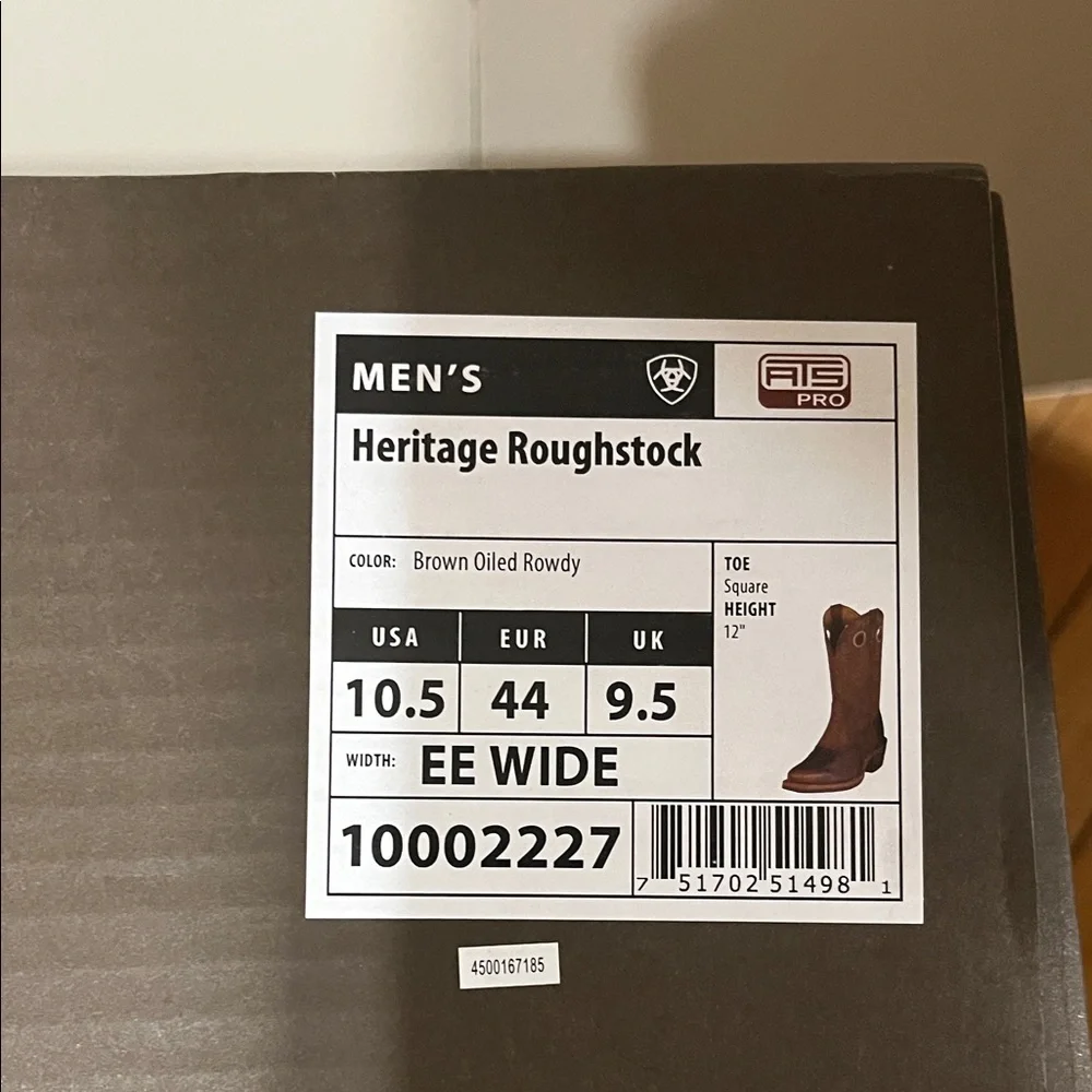 Ariat Dark Brown Western Pull-On Cowboy Boots with Gold Trim - Picture 9 of 9